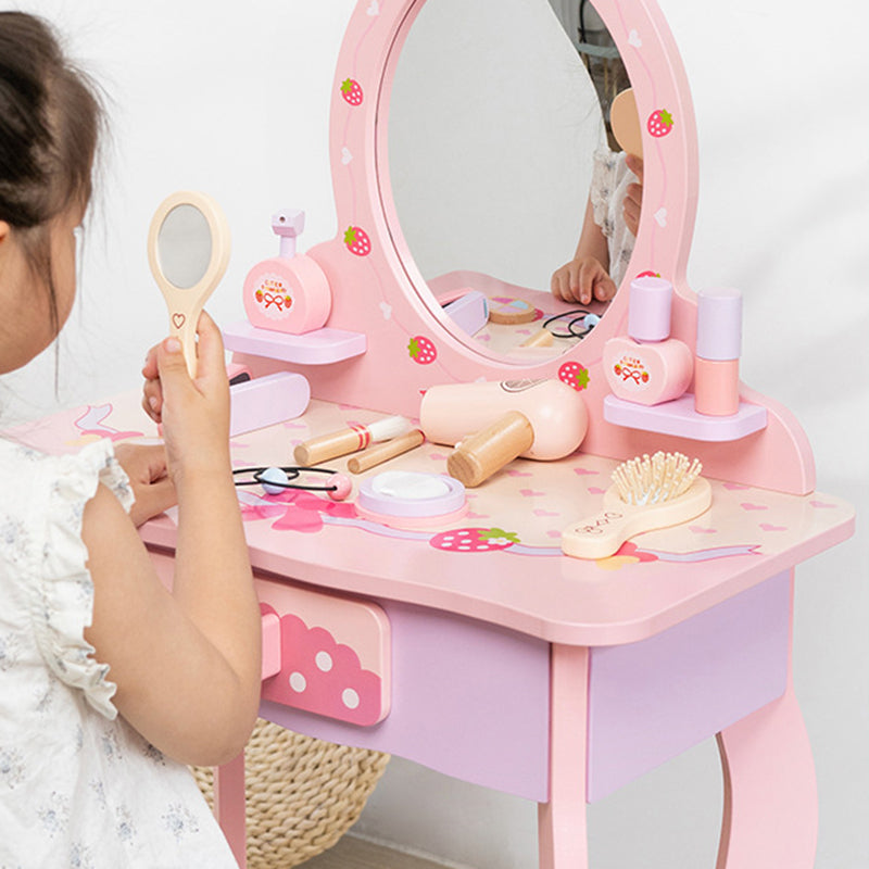 Modern Kids MDF Rectangular Makeup Vanity Set with Drawer – Sleek, Space-Saving Vanity for Bedroom & Living Room