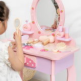 Modern Kids MDF Rectangular Makeup Vanity Set with Drawer – Sleek, Space-Saving Vanity for Bedroom & Living Room