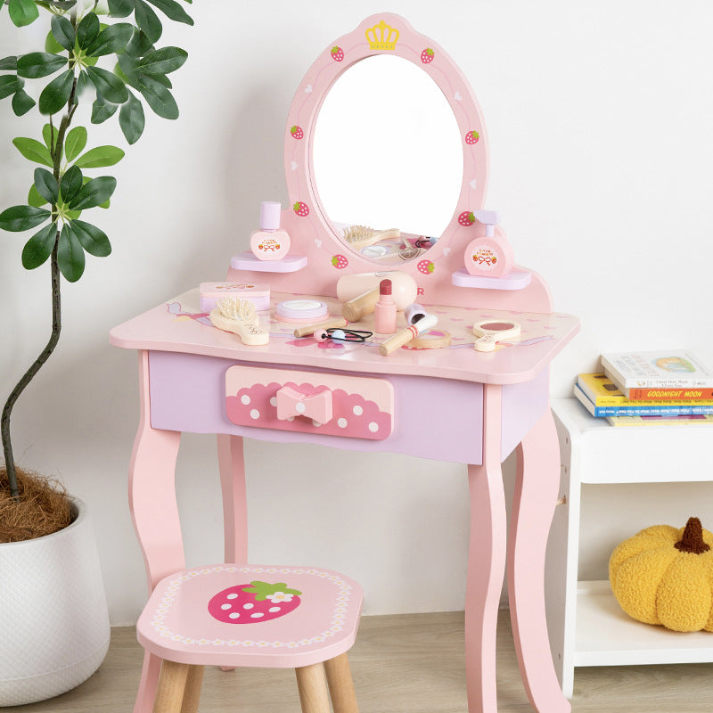 Modern Kids MDF Rectangular Makeup Vanity Set with Drawer – Sleek, Space-Saving Vanity for Bedroom & Living Room