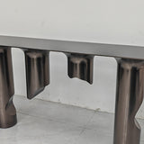 Nordic-Style Contemporary Stainless Steel & Marble Console Table with Single Shelf — Rectangular Design for Entryway, Living Room and Bedroom