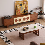 Modern Scandinavian Ash Wood TV Stand – Solid Rectangular Console with 4 Drawers for Living Room