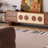 Modern Scandinavian Ash Wood TV Stand – Solid Rectangular Console with 4 Drawers for Living Room