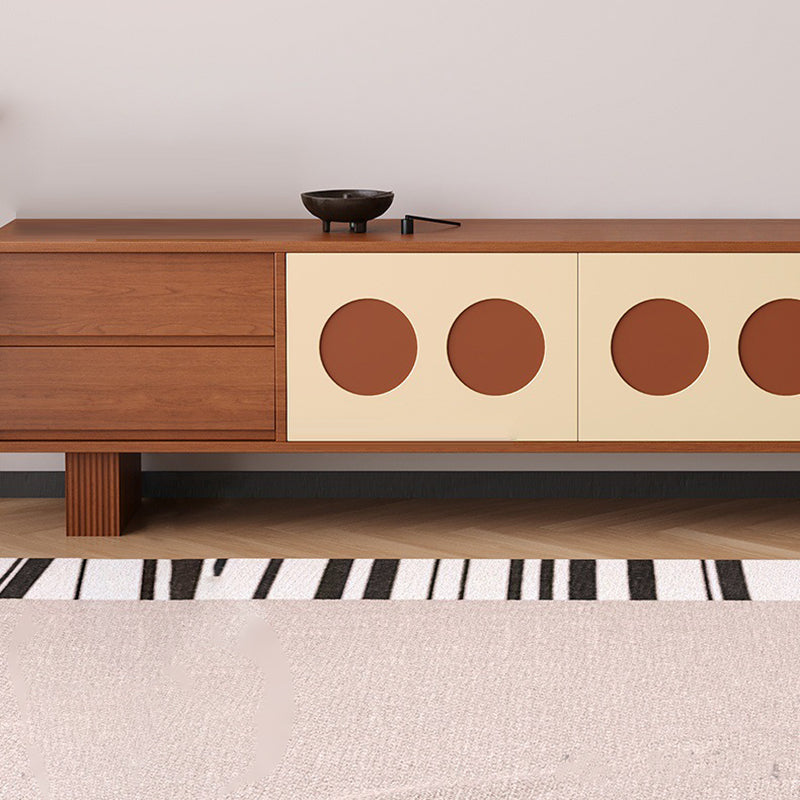 Modern Scandinavian Ash Wood TV Stand – Solid Rectangular Console with 4 Drawers for Living Room