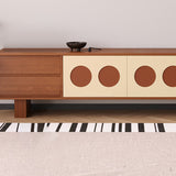 Modern Scandinavian Ash Wood TV Stand – Solid Rectangular Console with 4 Drawers for Living Room