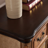 Elegant Traditional Vintage Rubberwood Rectangular Console Table With 4 Drawers And Cabinet – Ideal For Entryway, Living Room, Or Bedroom