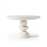 Modern Minimalist Fiberglass Round Dining Table — Seats 4 to 8