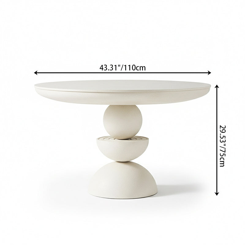 Modern Minimalist Fiberglass Round Dining Table — Seats 4 to 8