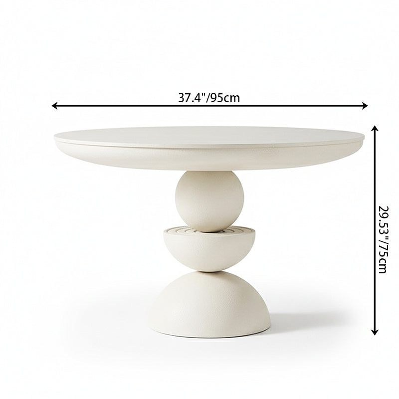 Modern Minimalist Fiberglass Round Dining Table — Seats 4 to 8