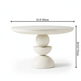 Modern Minimalist Fiberglass Round Dining Table — Seats 4 to 8