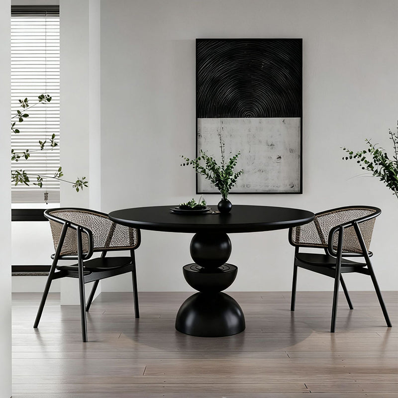 Modern Minimalist Fiberglass Round Dining Table — Seats 4 to 8