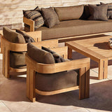 Modern Nordic Teak Outdoor Sofa & Table Set – Square & Rectangular Design for Patio