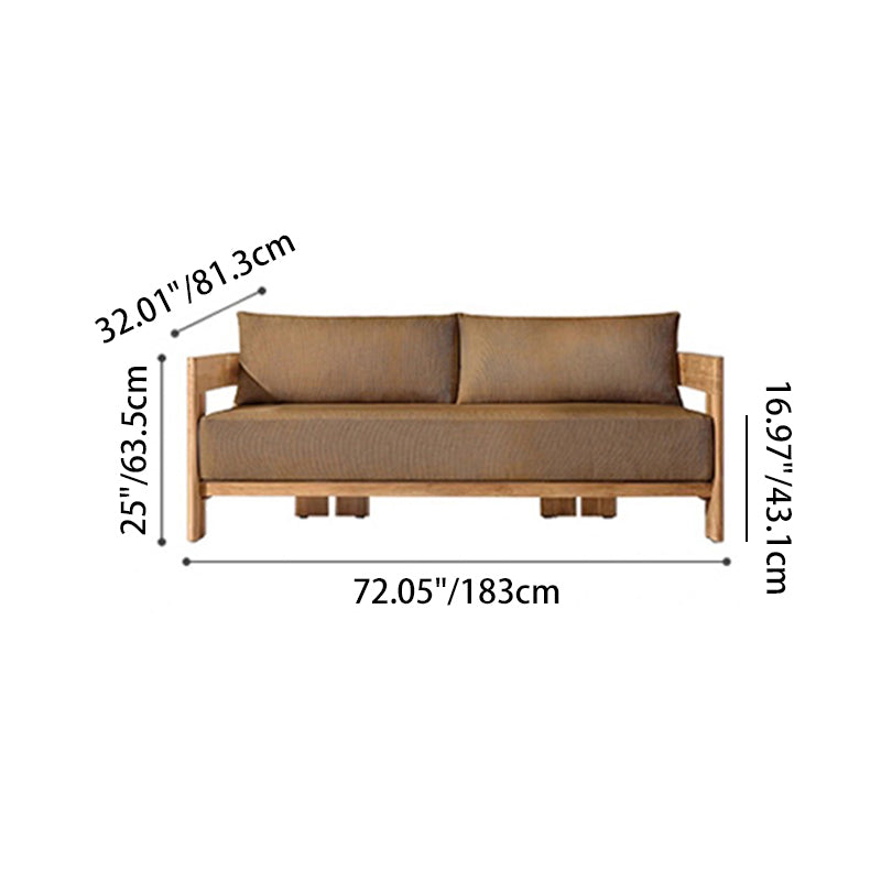Modern Nordic Teak Outdoor Sofa & Table Set – Square & Rectangular Design for Patio