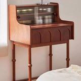 Traditional French-Style Rectangular Vanity Set with Pine & Ash Wood, Velvet Stool, 2-Tier Makeup Vanity – Bedroom