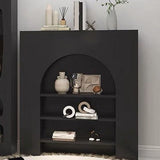 Modern Nordic 3-Tier Fiberboard Display Rack for Living Room — Square-Rectangular Design