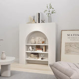 Modern Nordic 3-Tier Fiberboard Display Rack for Living Room — Square-Rectangular Design