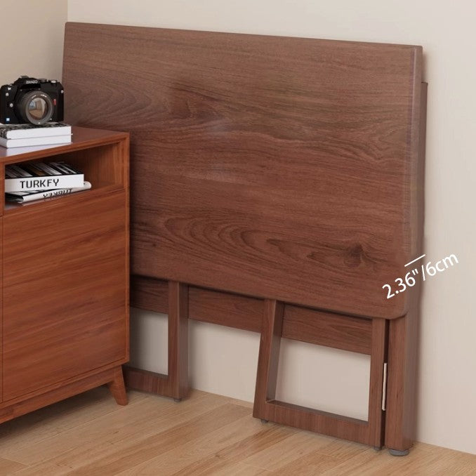 Traditional Chinese-Style Rectangular MDF Desk with Carbon Steel Frame, Foldable for Home Office