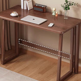 Traditional Chinese-Style Rectangular MDF Desk with Carbon Steel Frame, Foldable for Home Office