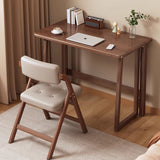 Traditional Chinese-Style Rectangular MDF Desk with Carbon Steel Frame, Foldable for Home Office
