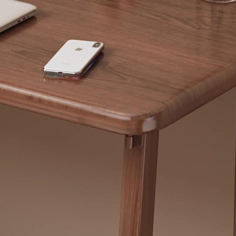 Traditional Chinese-Style Rectangular MDF Desk with Carbon Steel Frame, Foldable for Home Office