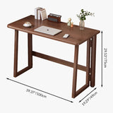 Traditional Chinese-Style Rectangular MDF Desk with Carbon Steel Frame, Foldable for Home Office