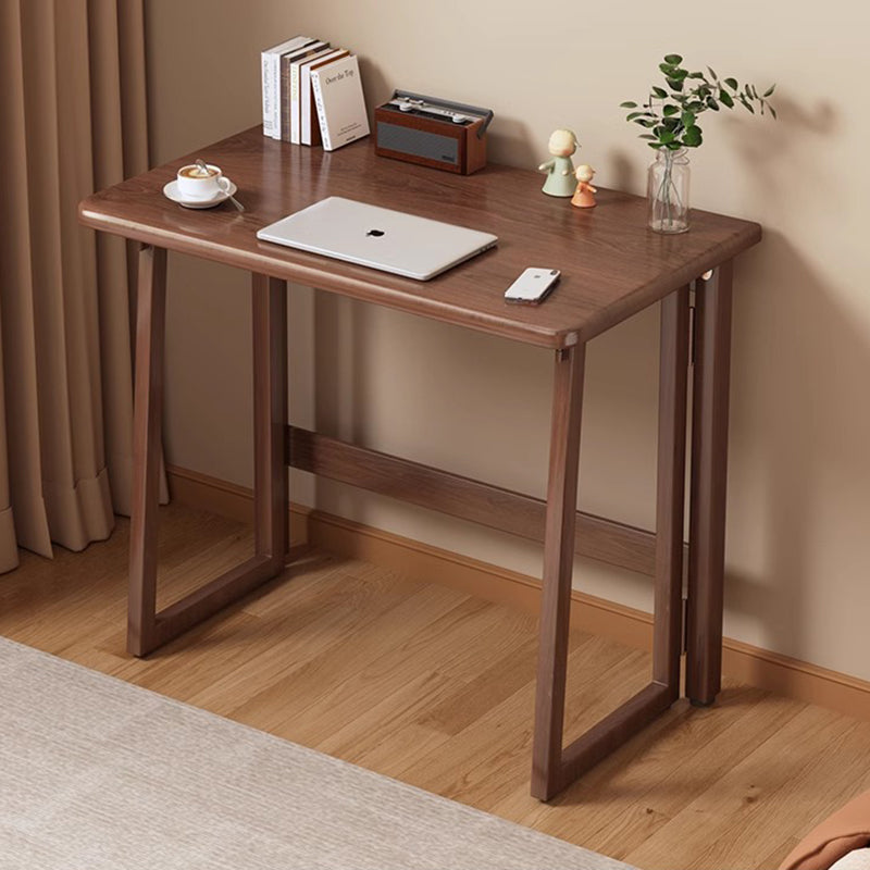Traditional Chinese-Style Rectangular MDF Desk with Carbon Steel Frame, Foldable for Home Office