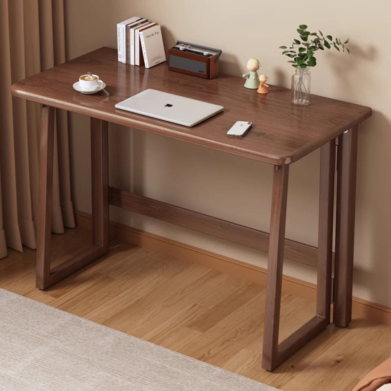 Traditional Chinese-Style Rectangular MDF Desk with Carbon Steel Frame, Foldable for Home Office