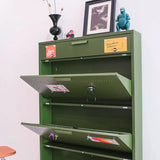 Sleek Modern Minimalist 3-Tier Rectangular Steel Shoe Storage Organizer for Entryways