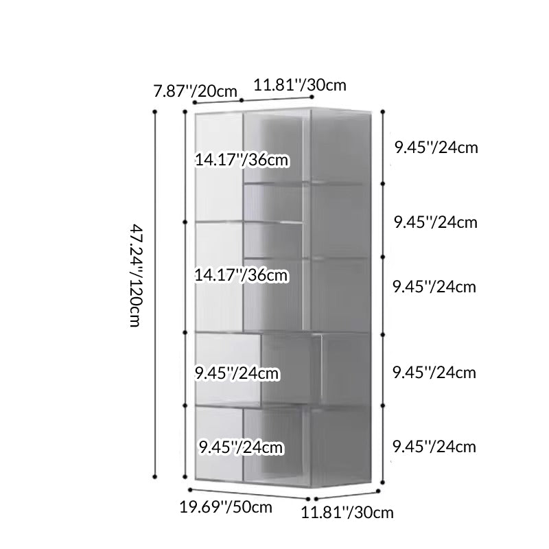 Modern Minimalist 9-Cabinet Acrylic Display Rack - Square & Rectangular Shelving for Living Room