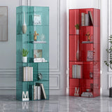 Modern Minimalist 9-Cabinet Acrylic Display Rack - Square & Rectangular Shelving for Living Room