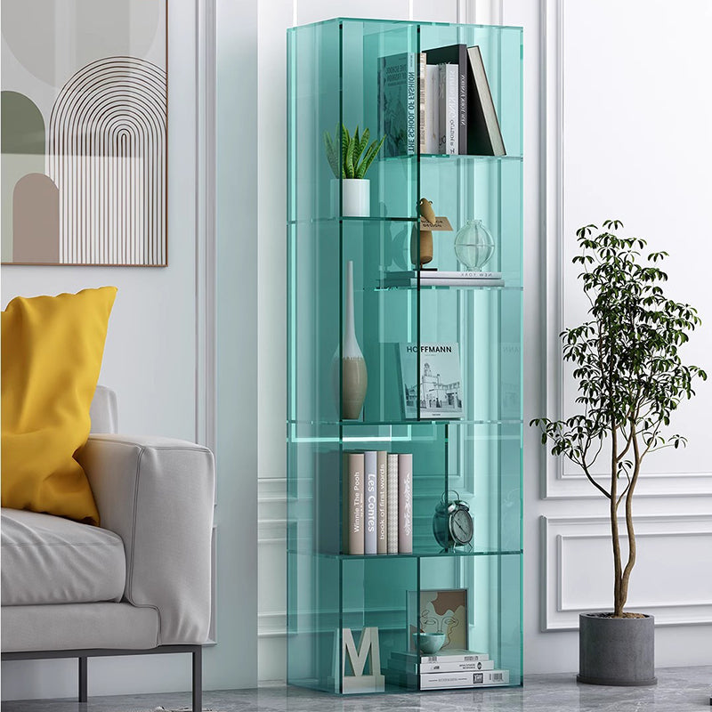 Modern Minimalist 9-Cabinet Acrylic Display Rack - Square & Rectangular Shelving for Living Room