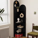 Modern Minimalist Fan-Shaped 5-Tier Corner Shelf Unit with E0-Grade Ecological Board for Living Room