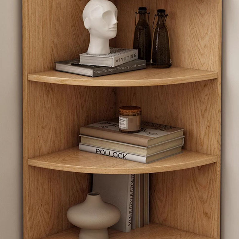 Modern Minimalist Fan-Shaped 5-Tier Corner Shelf Unit with E0-Grade Ecological Board for Living Room