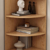 Modern Minimalist Fan-Shaped 5-Tier Corner Shelf Unit with E0-Grade Ecological Board for Living Room