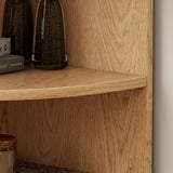 Modern Minimalist Fan-Shaped 5-Tier Corner Shelf Unit with E0-Grade Ecological Board for Living Room