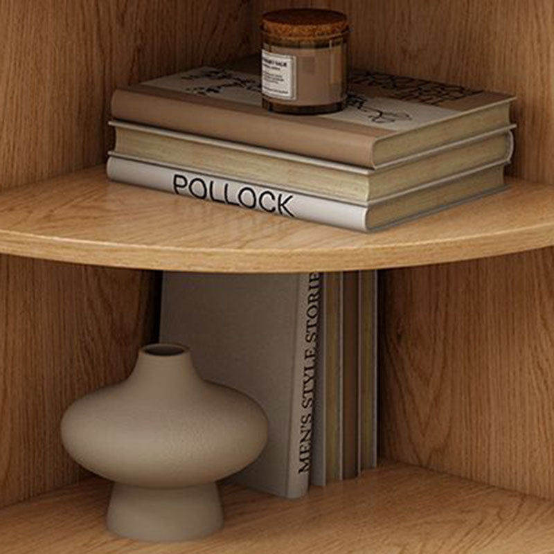 Modern Minimalist Fan-Shaped 5-Tier Corner Shelf Unit with E0-Grade Ecological Board for Living Room