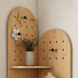 Modern Minimalist Fan-Shaped 5-Tier Corner Shelf Unit with E0-Grade Ecological Board for Living Room