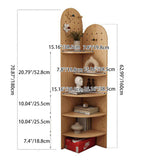 Modern Minimalist Fan-Shaped 5-Tier Corner Shelf Unit with E0-Grade Ecological Board for Living Room