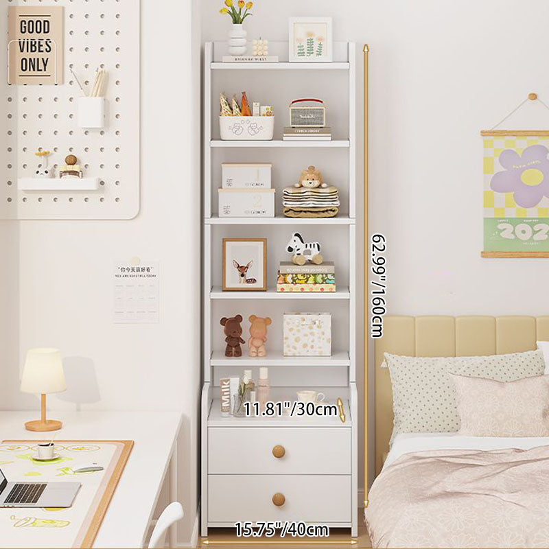 Modern Nordic Density Board Nightstand — Square/Rectangular Design with 4- or 6-Tier Storage for Bedroom