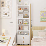 Modern Nordic Density Board Nightstand — Square/Rectangular Design with 4- or 6-Tier Storage for Bedroom