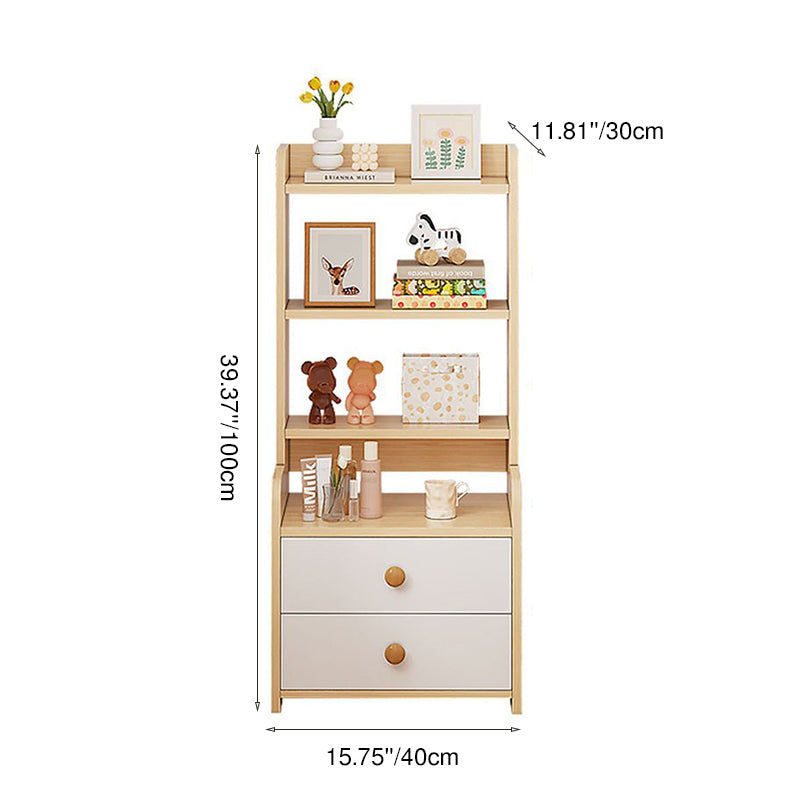 Modern Nordic Density Board Nightstand — Square/Rectangular Design with 4- or 6-Tier Storage for Bedroom