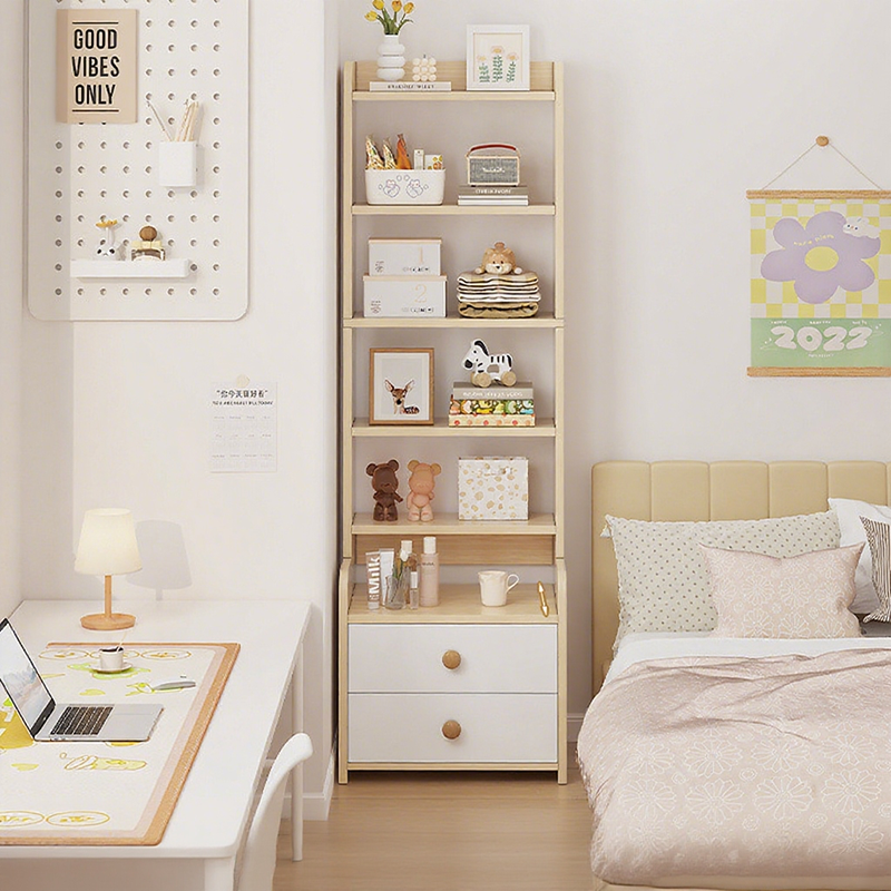 Modern Nordic Density Board Nightstand — Square/Rectangular Design with 4- or 6-Tier Storage for Bedroom