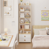 Modern Nordic Density Board Nightstand — Square/Rectangular Design with 4- or 6-Tier Storage for Bedroom