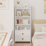 Modern Nordic Density Board Nightstand — Square/Rectangular Design with 4- or 6-Tier Storage for Bedroom