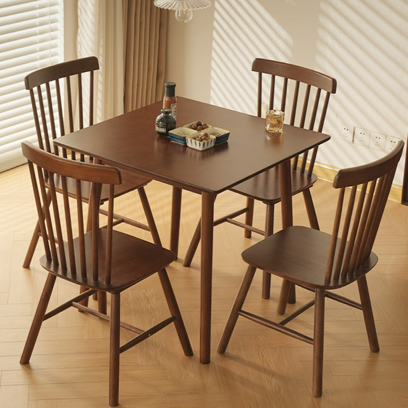 Traditional Chinese Style Square Rubberwood Dining Table – Seats 5–6