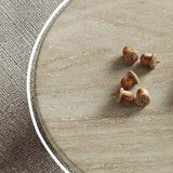 Modern Minimalist Round Coffee Table with Sintered Stone Top and Solid Wood Base for Living Room
