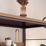 Modern Minimalist 3-Tier Rectangular Display Rack with Iron Frame and Particleboard Shelves for Living Room