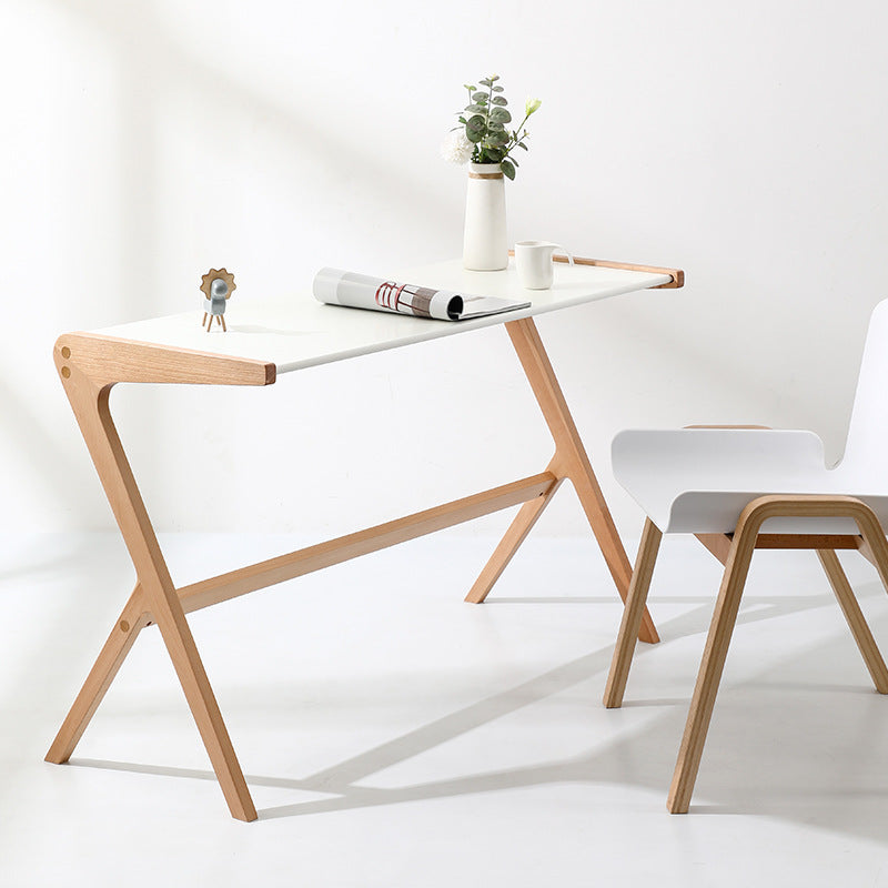Sleek Modern Minimalist Rectangular Beech Wood Desks with MDF for Home Office