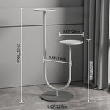 Nordic-Style Contemporary Round Iron Display Rack with Stone Slab, 2-Tier for Living Room
