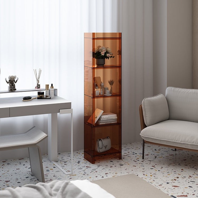 Sleek Modern Minimalist Acrylic Display Rack — Square & Rectangular, 4- or 5-Tier, for Living Room