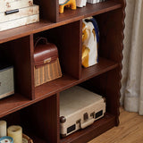 Traditional French-Style Rectangular Oak & Ash Solid Wood Eco Board Display Rack, 4-Tier for Living Room